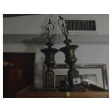 Ornate Bronze Finish Table Lamps