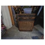 Wood and Metal Lidded Storage Basket