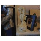 Carved Seahorse Sculpture in Cream Finish