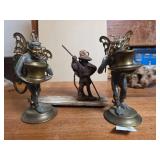 Cast Metal Figurines with Brass Details