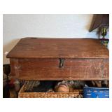 Wooden Hinged Storage Box With Shelf