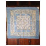 Square Blue and White Embroidered Textile
