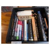 Books in Black Plastic Crate