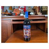 Red Wine Bottle With Illustrated Label