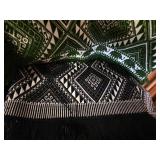 Green and Black Woven Textiles