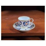 Porcelain Cup and Saucer with Floral Motif