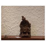 Carved Wooden Seated Figure Sculpture