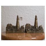 Brass Lighthouse Bookends