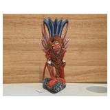 Hand-Painted Carved Wood Figurine