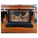 Asian-Themed Reverse Glass Painting