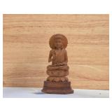 Hand-Carved Wooden Buddha Statue