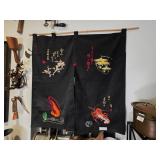 Japanese Noren Curtain With Embroidery