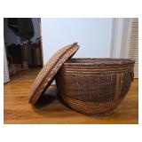 Handwoven Lidded Wicker Storage Basket