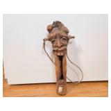Carved Wooden Face Mask Sculpture
