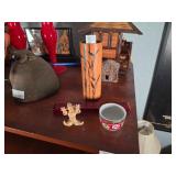 Lot With Vase, Figurine, and Cup