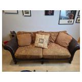 Brown Leather Sofa With Cushions