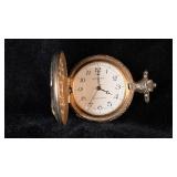 Gold-Tone Pocket Watch with Eagle Design