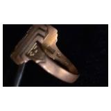 14K Gold Ring Setting with Geometric Design