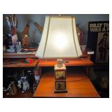 Asian-Inspired Table Lamp with Artwork