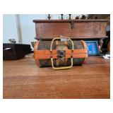 Wood and Fabric Chest with Handle