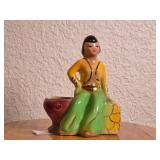 Ceramic Woman Figurine with Planter