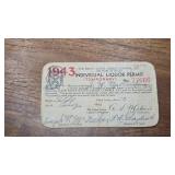 1943 Nova Scotia Liquor Permit