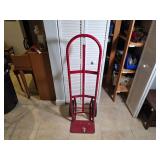 Red Metal Hand Truck with Two Wheels