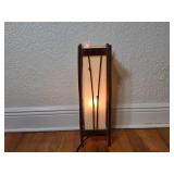 Wooden Frame Table Lamp With Fabric Shade