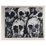 Abstract Painting With Skull Motif