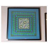 Framed Textile Wall Art With Geometric Design
