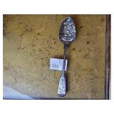 Silver Spoon With Floral Design and Hallmarks