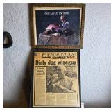 Framed New York Post and Print Set