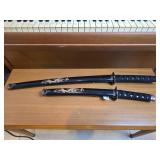 Two Black Samurai Swords