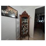 Carved Wood Glass Display Cabinet