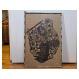 Thai Paper Cutting of Hanuman, Framed