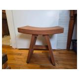 Curved Wooden Stool with Four Legs
