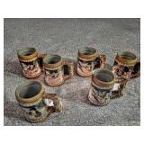 Ceramic Beer Steins w/ Relief Scenes
