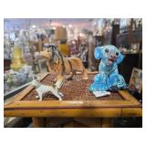 Vintage Three Dogs Ceramic Figurines
