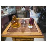 Glass Bird Paperweight Figurines - Set of 3