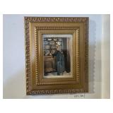 Framed Artwork Depicting Young Peasant Woman in