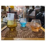 Three Assorted Bohemian Brandy Cordial Shot Glass