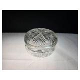 Clear Cut Glass Vanity Jar w/ Lid