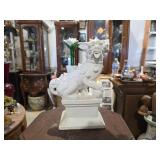 Ceramic Foo Dog Incense Holder w/ Flower Detail