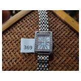 Stainless Steel Ladies Watch w/ Decorative Dial