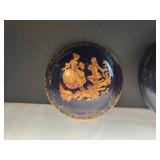 Cobalt Blue Glass Trinket Box & Dish