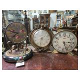 Three Decorative Mantel Clocks