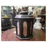 Antique Chinese Cast Iron Teapot w/ Inlaid Panels