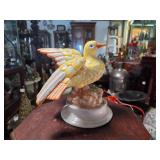 Yellow & Orange Bird Figurine on Base of flowers