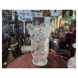 Crystal Vase w/ Etched Floral Pattern