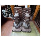Vintage Hand - Carved Black Forest Wood Bookends